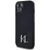 Karl Lagerfeld szilikon árnyék fém kezdőbetűs MagSafe - tok iPhone 15-hez (fekete)