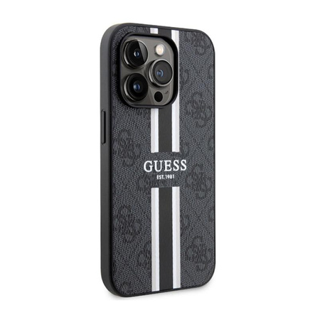 Guess 4G Printed Stripes MagSafe - pouzdro pro iPhone 14 Pro (černé)