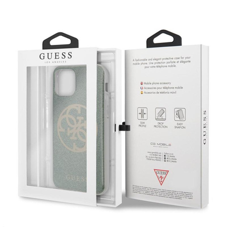 Guess Circle Glitter 4G - Coque iPhone 11 (kaki)