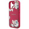Guess Grained Flower Pattern MagSafe - étui pour iPhone 16 (fuchsia)