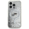 Karl Lagerfeld Liquid Glitter Karl & Choupette Head MagSafe - Hülle für iPhone 16 Pro (transparent)