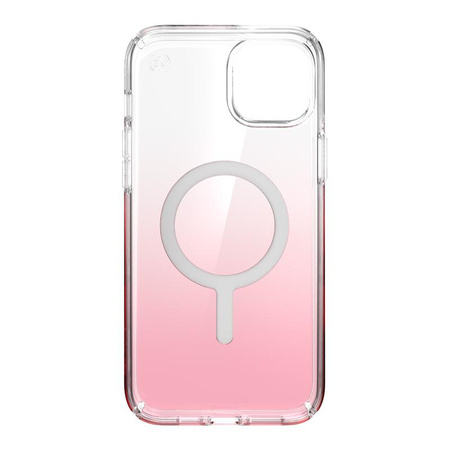 Speck Presidio Perfect-Clear + Ombre + MagSafe - iPhone 15 Plus / 14 Plus tok MICROBAN bevonattal (Tiszta / Vintage Rose Fade)