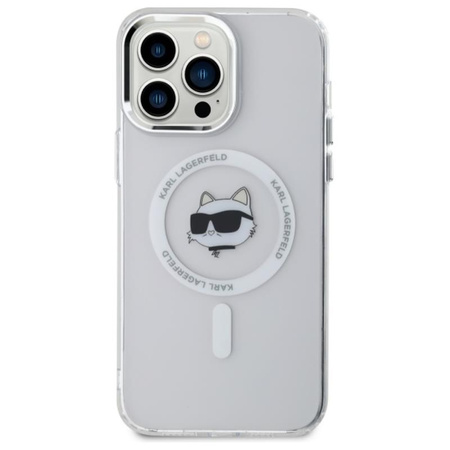 Karl Lagerfeld IML Metal Choupette Head MagSafe - Case for iPhone 14 Pro Max (White)