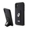 Karl Lagerfeld Gripstand Saffiano Karl & Choupette Pins - pouzdro pro iPhone 11 (černé)