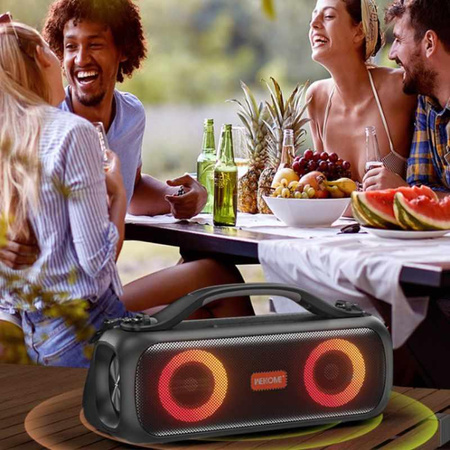 WEKOME D38 Yinla sorozat - V5.0 30W RGB LED hordozható vezeték nélküli Bluetooth hangszóró (fekete)