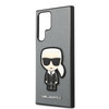 Karl Lagerfeld Saffiano Ikonik Patch - Etui Samsung Galaxy S22 Ultra (srebrny)