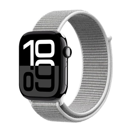 Crong Nylon - Cinturino Sportivo per Apple Watch 44/45/46/49 mm (Grigio Argento)
