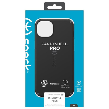 Speck CandyShell Pro - iPhone 14 Plus Case with MICROBAN Coating (Black / Slate Grey)