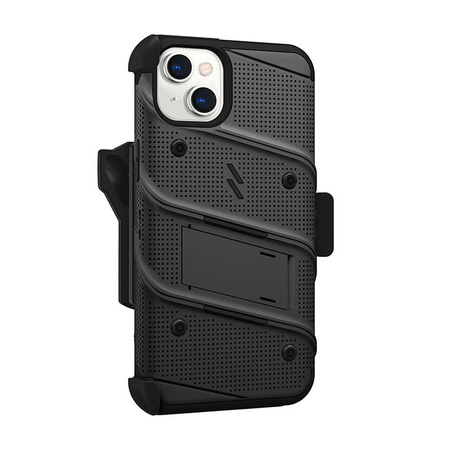ZIZO BOLT Series - Pancerne etui iPhone 14 Plus ze szkłem 9H na ekran + uchwyt z podstawką (czarny)