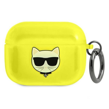 Karl Lagerfeld Choupette Head - Pouzdro Airpods Pro (fluo yellow)