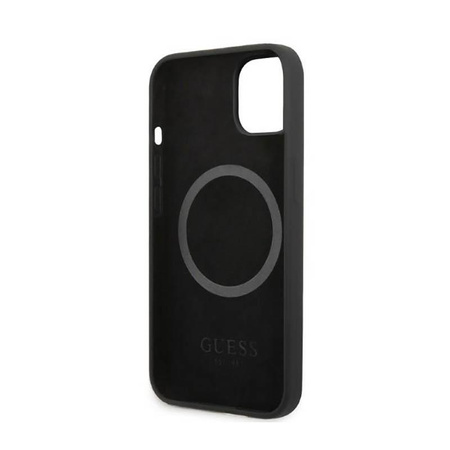 Guess Silicone Logo Plate MagSafe - iPhone 13 Case (noir)