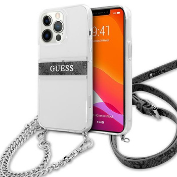 Guess 4G Silver Stripe Crossbody - iPhone 13 Pro Case