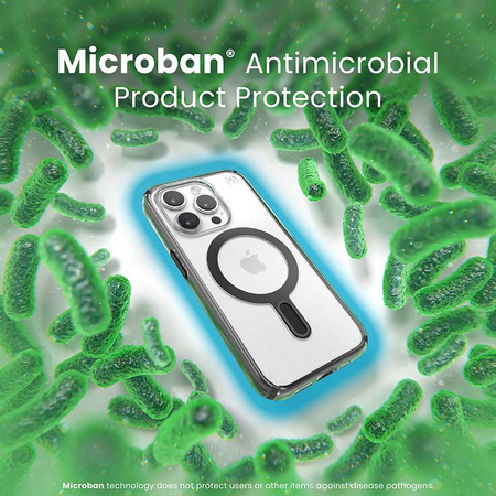 Speck Presidio Perfect-Clear ClickLock & Magsafe - iPhone 15 Pro Hülle (Transparent / Mattschwarz / Schiefergrau)