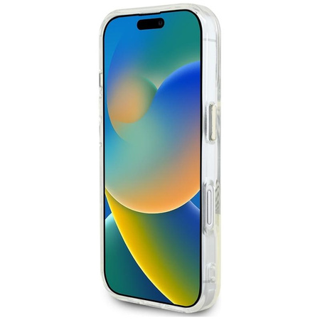 Guess IML Metal Coloured Circle Classic Logo MagSafe - étui pour iPhone 16 (gris)