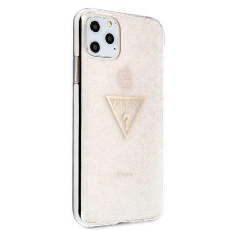 Pouzdro Guess Solid Glitter Triangle - iPhone 11 Pro Max (růžové)