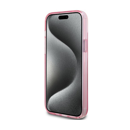 Karl Lagerfeld gyűrűs állvány Karl & Choupette MagSafe - iPhone 15 Plus tok (rózsaszín)
