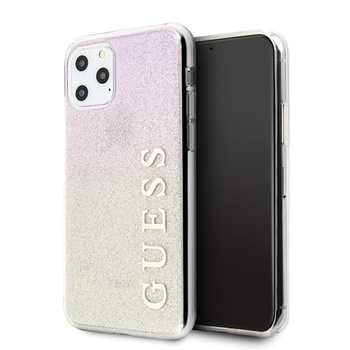 Guess Glitter Gradient - pouzdro pro iPhone 11 Pro (zlaté/růžové)