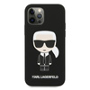 Pouzdro Karl Lagerfeld Fullbody Silicone Iconic - iPhone 12 Pro Max (černé)