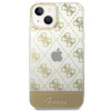 Guess 4G Stripe Script Logo Electroplated Pattern - pouzdro pro iPhone 14 Plus (zlaté)