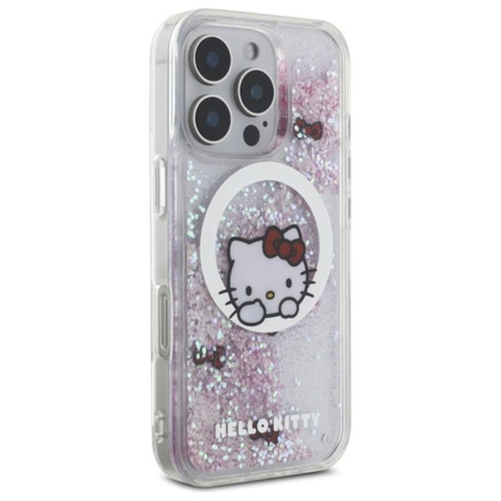 Hello Kitty Liquid Glitter Sweet Kitty Bows MagSafe - Hülle für iPhone 16 Pro Max (weiß)