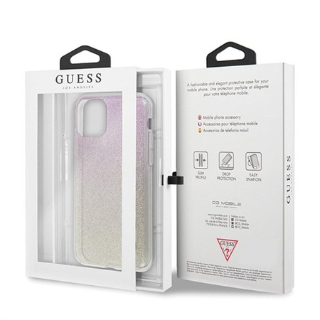 Guess Glitter Gradient - Etui iPhone 11 (Gold/Pink)