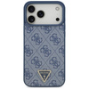 Guess Leather 4G Triangle Strass MagSafe - Pouzdro iPhone 17 Pro Max (Modrá)