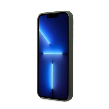 Guess Silicone Logo Plate MagSafe - pouzdro pro iPhone 13 (zelené)