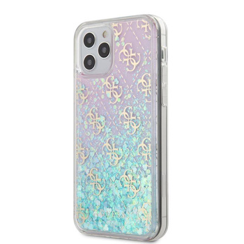 Guess 4G Liquid Glitter - iPhone 12 / iPhone 12 Pro tok (rózsaszín/türkiz)