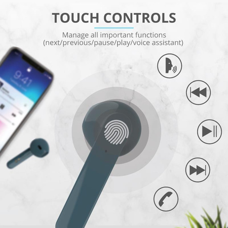 Trust Primo Touch - Kabellose Bluetooth-Kopfhörer (blau)