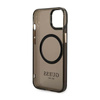Guess Gold Outline Transluzent MagSafe - Hülle für iPhone 14 Plus (Schwarz)