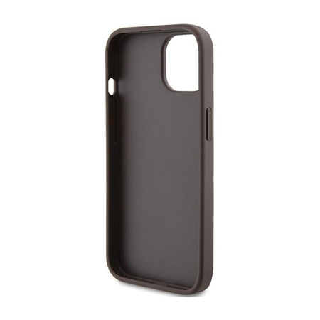 Guess 4G Bottom Stripe Metal Logo Collection - iPhone 15 Case (brown)