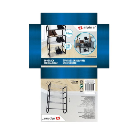 REGAŁ NA BUTY DO GARDEROBY SKŁADANA PÓŁKA DO SZAFY STOJAK ALPINA