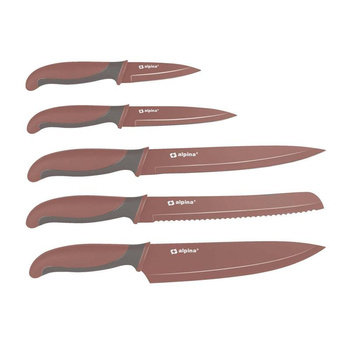 Alpina - Stainless steel knife set (maroon)