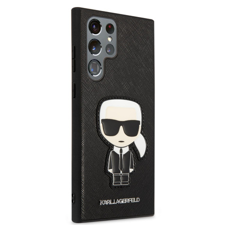 Karl Lagerfeld Saffiano Ikonik Patch - Etui Samsung Galaxy S22 Ultra (czarny)