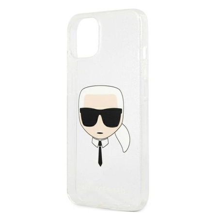 Karl Lagerfeld Karl's Head Glitter - Etui iPhone 13 (srebrny)