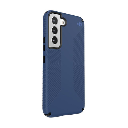 Speck Presidio2 Grip - pouzdro pro Samsung Galaxy S22 s povrchovou úpravou MICROBAN (Coastal Blue/Storm blue)