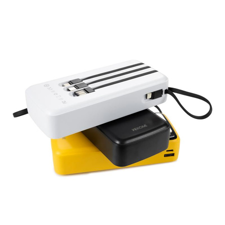 WEKOME WP-10 Pop Digital Series - Power banka 20000 mAh s integrovaným kabelem USB-C / Lightning / Micro USB / USB-A (žlutá)