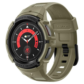 Spigen Rugged Armor Pro - řemínek + pouzdro pro Samsung Galaxy Watch 5 45 mm (Vintage Khaki)