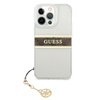 Guess 4G Stripe Brown Charm - Coque iPhone 13 Pro Max (Transparent)
