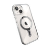 Speck Presidio Perfect-Clear Grip ClickLock & MagSafe - Case iPhone 16e / iPhone 15 / iPhone 14 / iPhone 13 (Clear / Chrome Finish / Serene Silver)