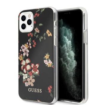 Guess Flower Shiny Collection N4 - iPhone 11 Pro Case (Black)