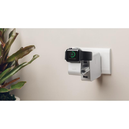 Moshi Flekto - MFi összecsukható töltő Apple Watch-hoz USB kábellel (ezüst)