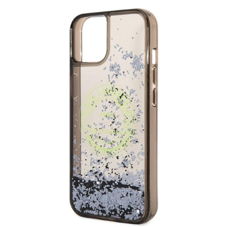 Karl Lagerfeld Liquid Glitter Round RSG Logo Case - Hülle für iPhone 14 Plus (Schwarz)