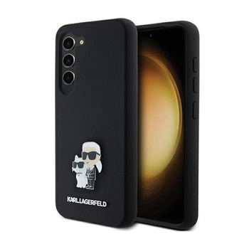 Karl Lagerfeld Silicone Karl & Choupette Metal Pin - Etui Samsung Galaxy S24 (noir)
