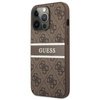 Guess 4G Printed Stripe - Coque iPhone 13 Pro Max (marron)