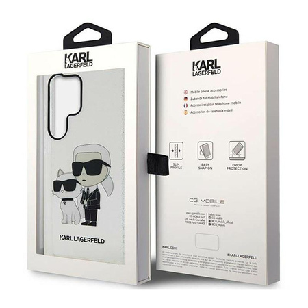 Karl Lagerfeld IML Glitter NFT Karl & Choupette - Etui Samsung Galaxy S23 Ultra (Transparent)
