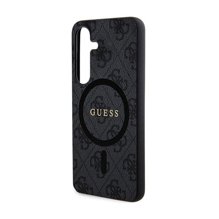 Guess 4G Collection Leather Metal Logo MagSafe - pouzdro pro Samsung Galaxy S24 (černé)