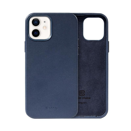 Crong Essential Cover - iPhone 12 / iPhone 12 Pro eco bőr tok (sötétkék)