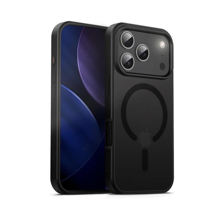 Kryt Crong Hybrid Frost MAG - kryt MagSafe pro iPhone 17 Pro (černý)