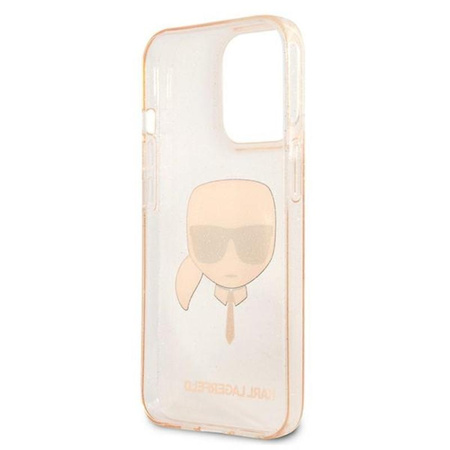 Karl Lagerfeld Karl’s Head Glitter - Case for iPhone 13 Pro (Gold)